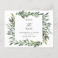 Green Foliage Enregistrer la date Invitation Carte