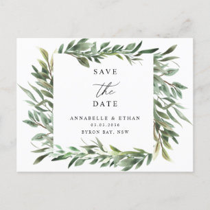 Green Foliage Enregistrer la date Invitation Carte