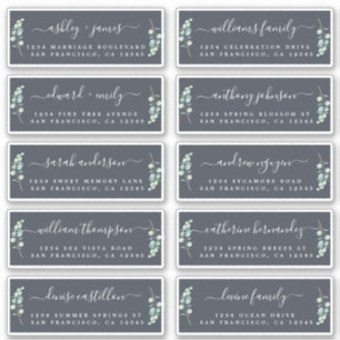 Green Foliage Mariage Étiquettes de adresse invité