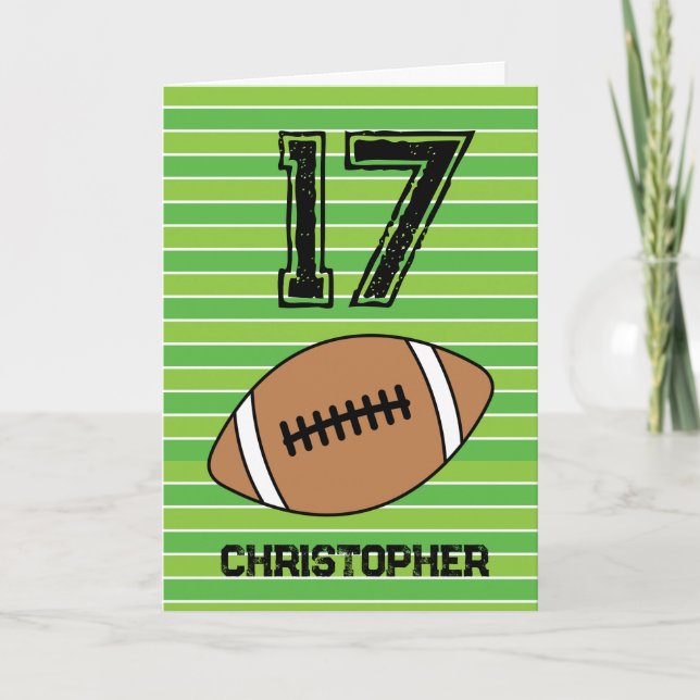 Green Football 17e carte d'anniversaire (Devant)