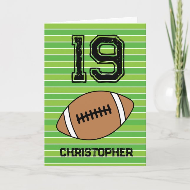 Green Football 19e carte d'anniversaire (Devant)