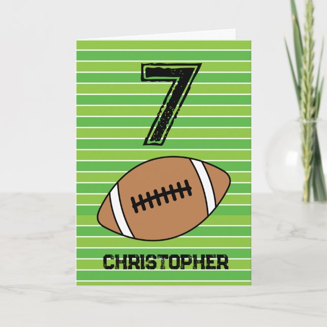 Green Football 7e carte d'anniversaire (Devant)