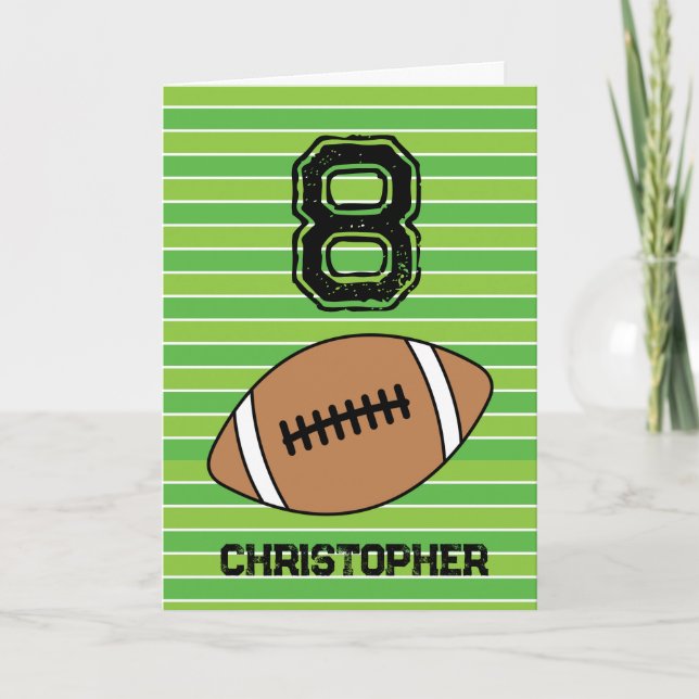 Green Football 8e carte d'anniversaire (Devant)