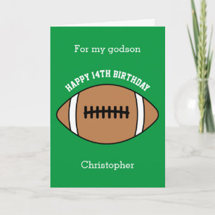 Green Football Sport 14e carte d'anniversaire