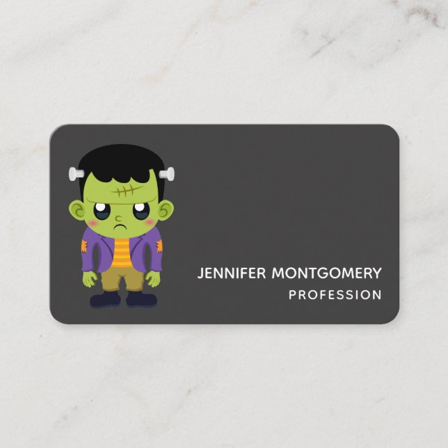 Green Frankenstein Monster Carte de visite d'Hallo (Devant)