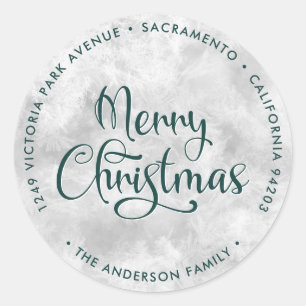 Green Frosty Joyeux Noël Retour Adresse Étiquettes