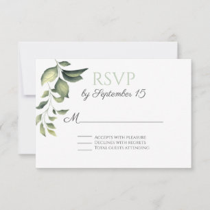 Green Garden Feuilles mariage RSVP
