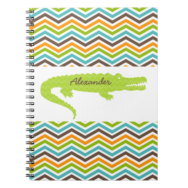 Green Gator sur Chevron Carnet personnalisé (Devant)