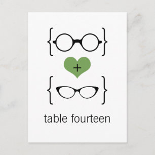 Green Geeky Glass Numéro de table Carte postale