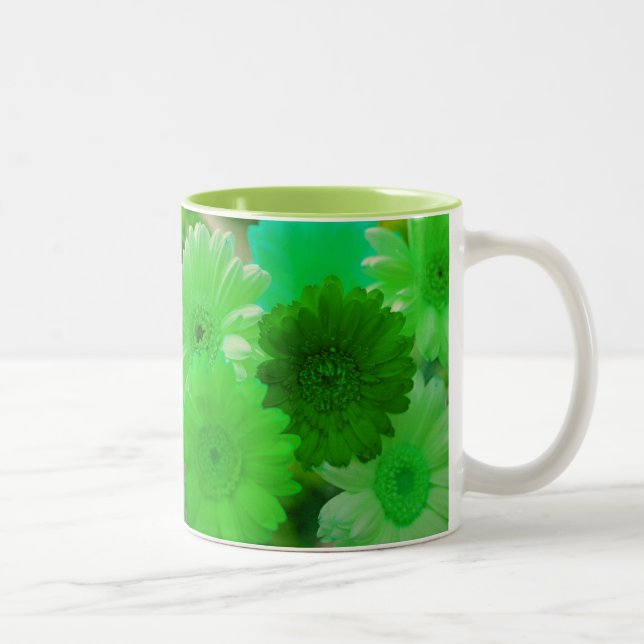 Green Gerbera Daisy Fleurs Photo Art Café Mugs (Droit)