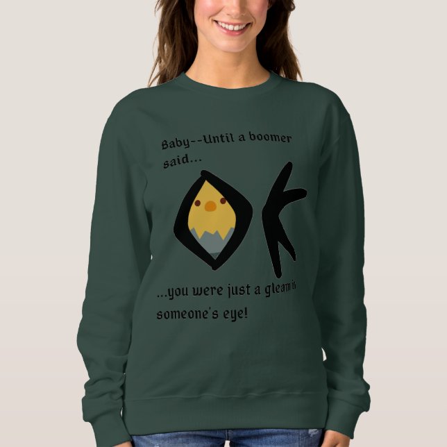 Green 'Gleam in Eye' Sweatshirt de base Boomerangé (Devant)