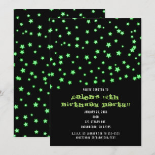 Green Glowars Invitations de fête d'anniversaire