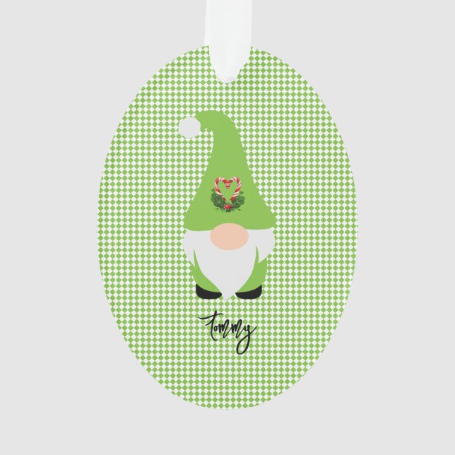 Green Gnome Checker NOM Année Fun de Noël (dos)