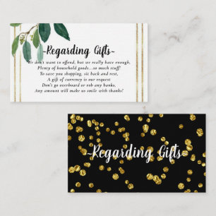 Green Gold Foliage Honeymoon Wishing Fund Cartes