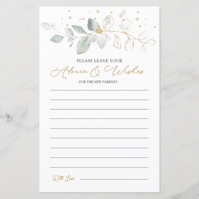 Green Gold Foliing Conseils et souhaits pour les n (Devant)