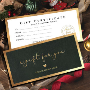 Green Gold Frame Ajouter un certificat cadeau logo