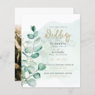 Green Gold PHOTO Mariage Inviter BUDGET