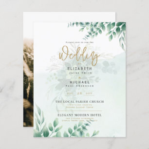 Green Gold PHOTO Mariage Inviter BUDGET