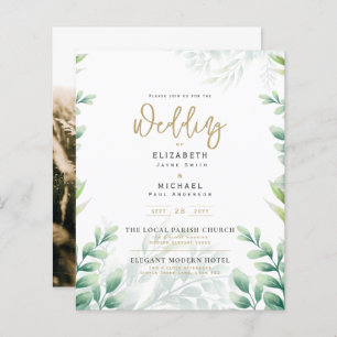 Green Gold PHOTO Mariage Inviter BUDGET