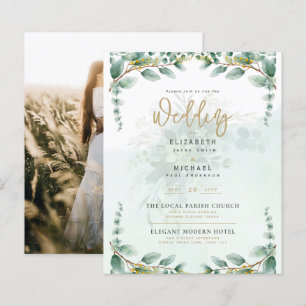 Green Gold PHOTO Mariage Inviter BUDGET