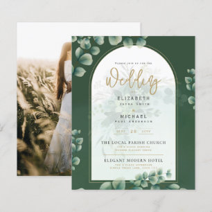 Green Gold PHOTO Mariage Inviter LeahG