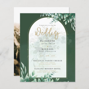 Green Gold PHOTO Mariage Inviter LeahG