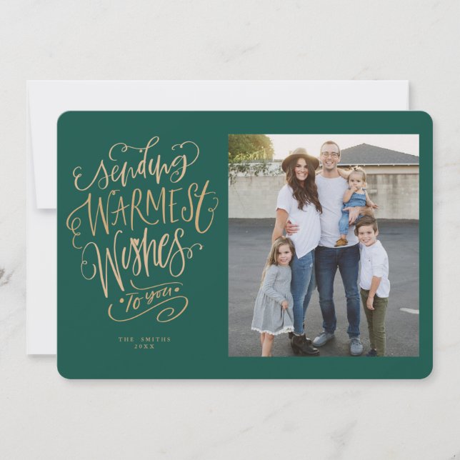Green Gold Warmest Wis Carte photo de vacances (Devant)