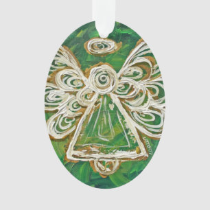 Green Guardian Angel Cadeau Ornement de vacances