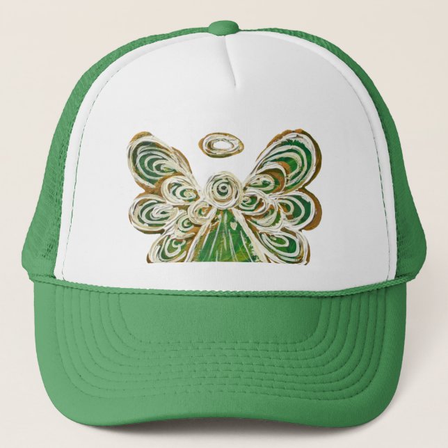Green Guardian Angel Custom Art Casquette ou Casqu (Devant)