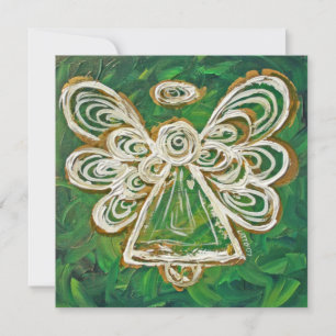 Green Guardian Angel Invitation personnalisé ou in