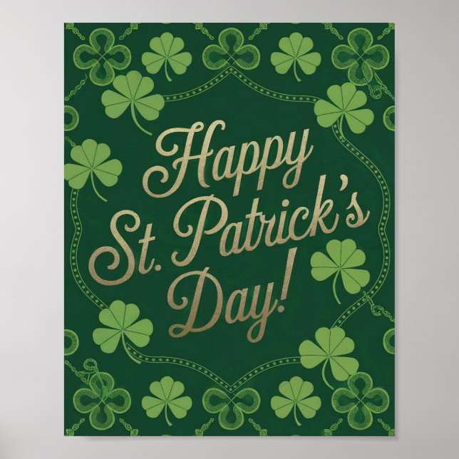 Green Happy St. Patrick's Day Poster (Devant)