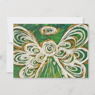 Green Holiday Angel Invitation personnalisé ou inv