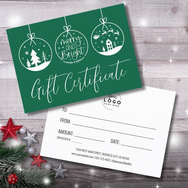 Green Holiday Business Cadeau Certificat (Green Holiday Business Gift Certificate)