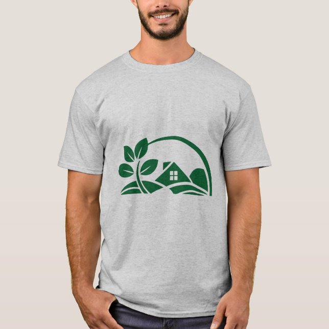 Green House Leaf Eco Friendly Home Nature T-Shirt (Devant)