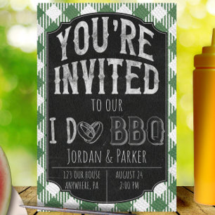 Green I Do BBQ Invitation Wedding shower et nuptia