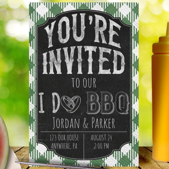 Green I Do BBQ Invitation Wedding shower et nuptia (Créateur téléchargé)