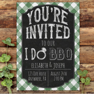 Green I Do BBQ Invitation Wedding shower et nuptia