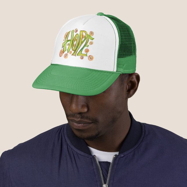 Green Inspiration Word Hope Casquette d'art (En situation)