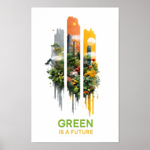 Green Is a Future - Solarpunk Poster