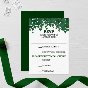 Green Ivy Garden Wedding Carte RSVP