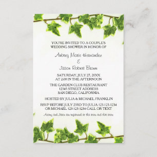 Green Ivy - Invitation Wedding shower de trois cou