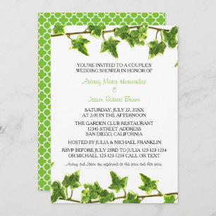 Green Ivy - Invitation Wedding shower d'un couple