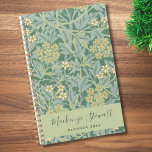 Green Jasmine Floral Pattern 2026<br><div class="desc">Elegant vintage green jasmine floral botanical pattern planner with a custom name in stylish script typography.</div>