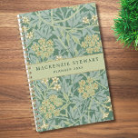 Green Jasmine Floral Pattern 2026<br><div class="desc">Elegant vintage green jasmine floral botanical pattern planner with a custom name in classic serif typography.</div>
