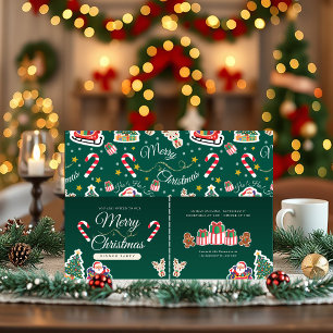 Green Joyeux Noël HO! HO! HO! HO! Invitation perso