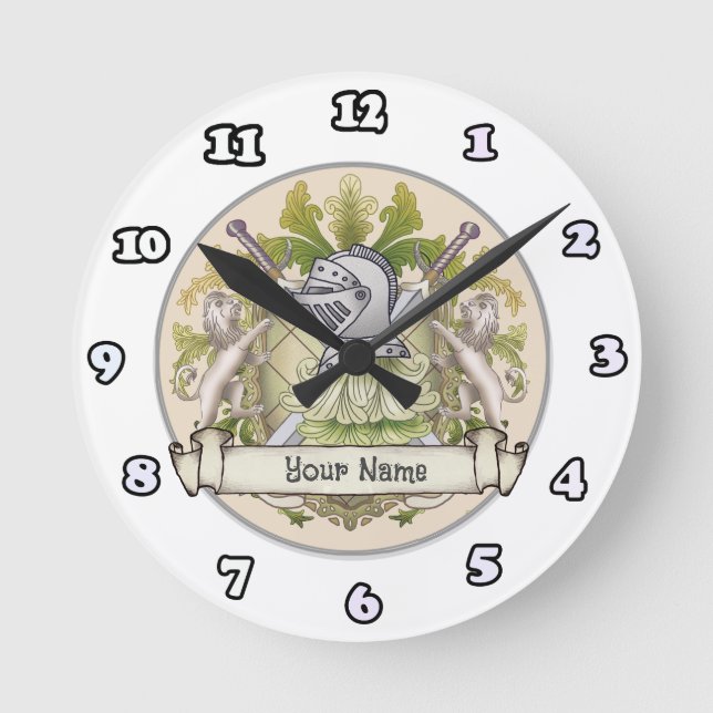 Green Knight Family Crest Horloge nom (Recto)