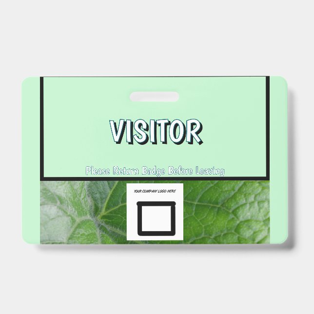 Green Leaf Détail Nom personnalisé Image Badge Vis (Avant)