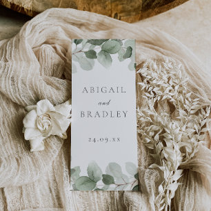 Green Leaf Elegant Modern Mariage Ceremony Program