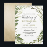 Green Leaf Wreath of Gold Foil Wedding Invitation<br><div class="desc">Green Leaf Wreath of Gold Foil Wedding Inviter Collection Matching à Niche and Nest store.</div>
