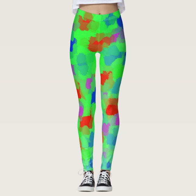 Green Leggings Trendy Pattern (Devant)